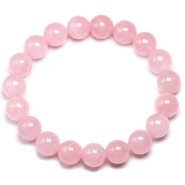 Divinity Crystals Rose Aura Quartz Bracelet - 8mm Semi Precious Gemstone Beads for Reiki Healing and Chakra Balance Default Title